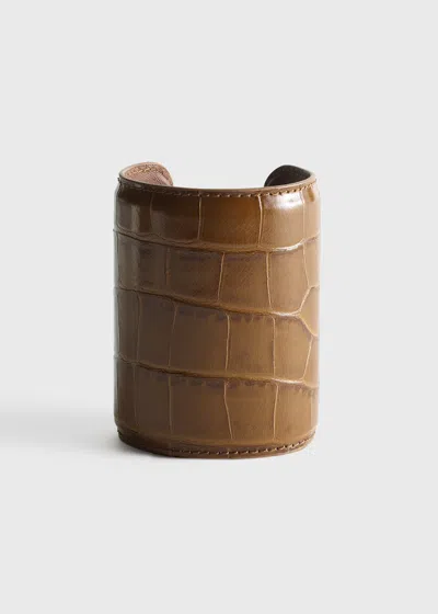 Totême Long Croco-embossed Cuff Camel In Brown