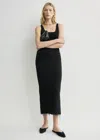 Totême Long Fringed Jersey Skirt Black In Black