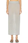 Totême Womens Sheer Fine-knit Long Skirt Grey Melange In Gray