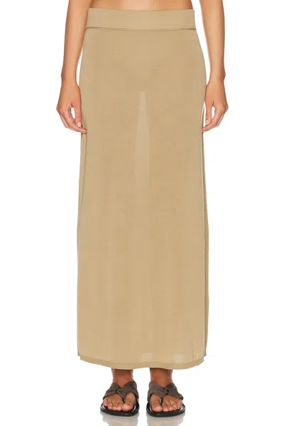 Totême Long Knit Skirt In Brown