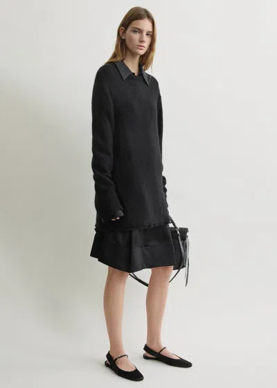 Totême Long Open Weave Knit Black