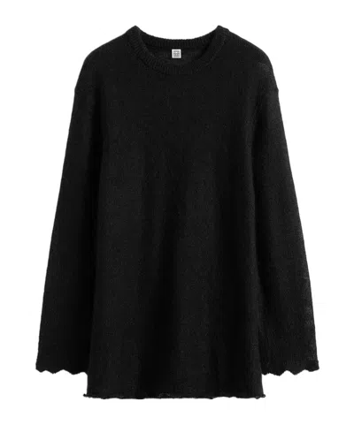 Totême Long Open Weave Knit Black