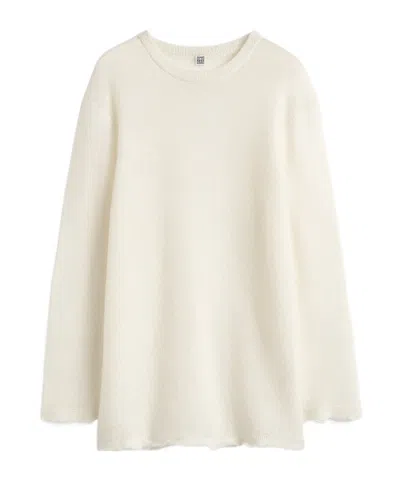 Totême Long Open Weave Knit Off-white In Neutral
