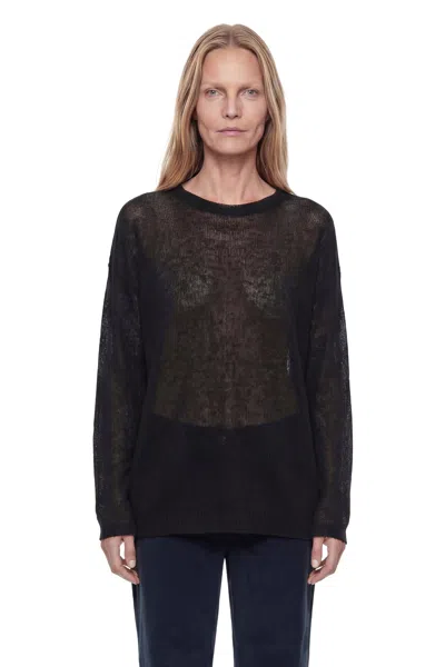 Totême Long Open Weave Sweater In Black