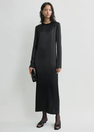 Totême Long Satin Dress Black