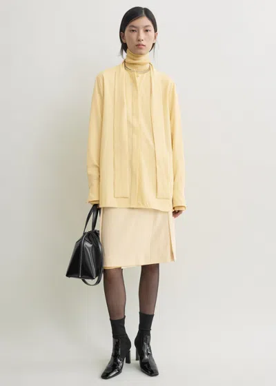 Totême Long Scarf Blouse Champagne In Yellow