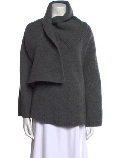 Pre-owned Totême Long Scarf Knit Wool Sweater W/ Tags In Black