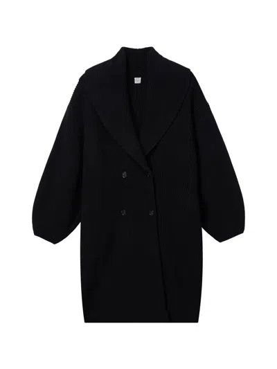 Totême Toteme "long Shawl Lapel" Cardigan In Black