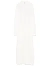 Totême Long Sleeve Maxi Dress With Buttoned Cuffs In White