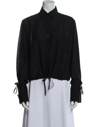 Pre-owned Totême Long Sleeve Blouse In Black