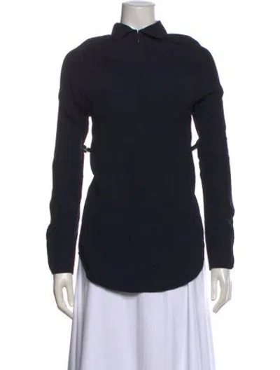 Pre-owned Totême Long Sleeve Blouse In Blue
