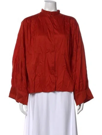 Pre-owned Totême Long Sleeve Blouse In Orange