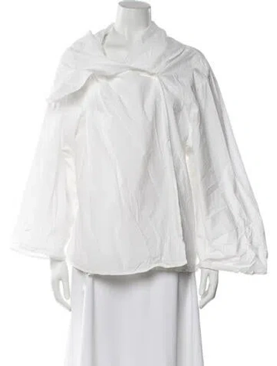 Pre-owned Totême Long Sleeve Blouse In White