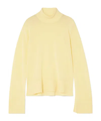 Totême Lyocell-blend Turtleneck Sweater In Yellow