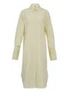 Totême Long-sleeve Button-down Shirt Dress In Yellow