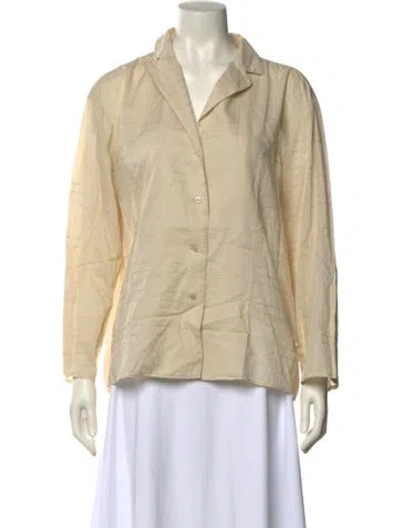 Pre-owned Totême Long Sleeve Button-up Top In Neutral