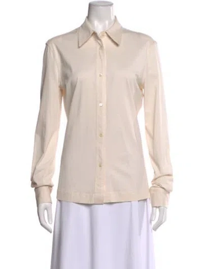 Pre-owned Totême Long Sleeve Button-up Top In Neutral