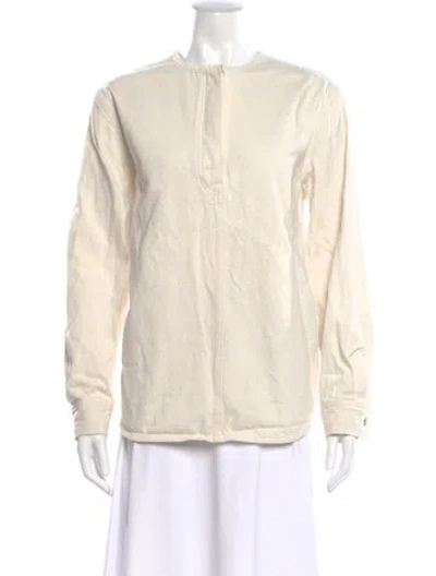 Pre-owned Totême Long Sleeve Button-up Top In Neutral