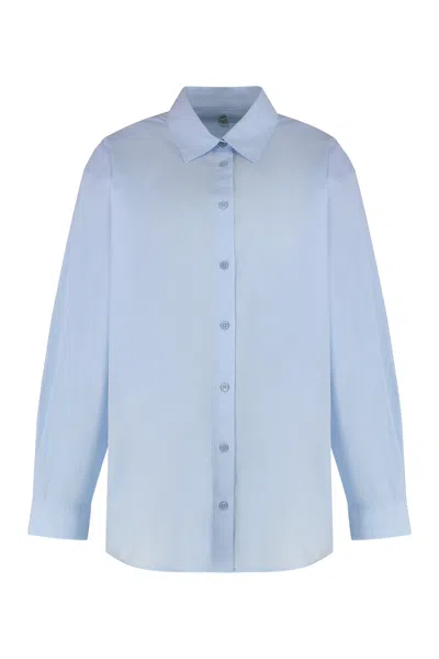 Totême Long Sleeve Cotton Shirt In Blue