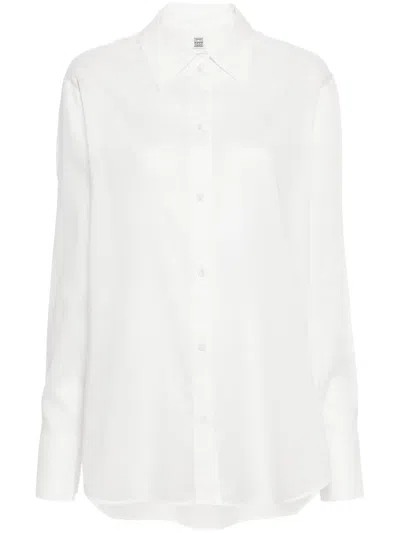 Totême Long-sleeve Cotton Shirt In White