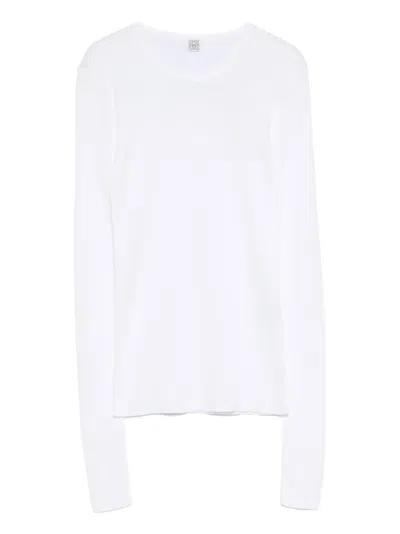 Totême Long-sleeve Cotton Top In White