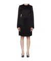 Totême Toteme Long Sleeve Double Face Satin Shift Dress In Black