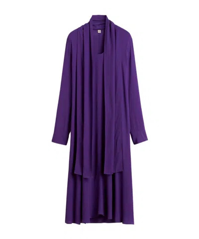Totême Long Sleeve Dress In Purple