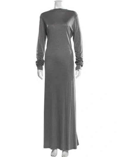 Pre-owned Totême Long Sleeve Jersey Dress Long Dress In Gray
