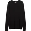 Totême Toteme Long Sleeve Knit T-shirt In Black