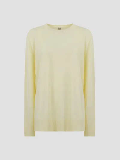 Totême Toteme Long Sleeve Knit Tee For Fall 2025 In Brown