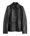 Totême Paneled Textured-leather Jacket In Black