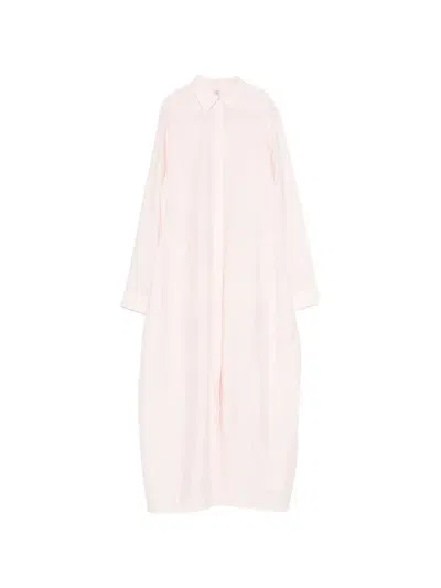 Totême Long Sleeve Maxi Dress In Pink