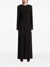 Totême Womens Toteme Cable-knit Round Neck Wool Maxi Dress In Black