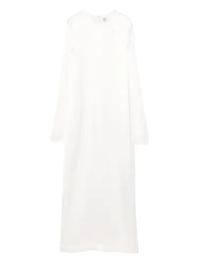 Totême Long-sleeve Midi Dress In Multi