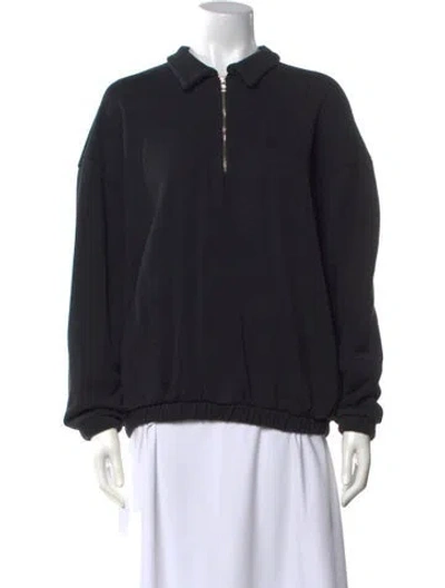Pre-owned Totême Long Sleeve Polo In Black