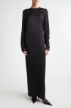 Totême Toteme Long Sleeve Satin Dress In Black