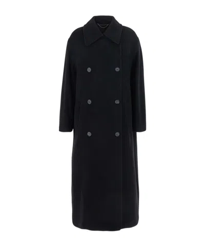 Totême Long-sleeved Coat In Black