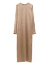 Totême Long-sleeved Maxi Dress In Brown