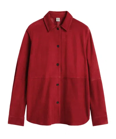 Totême Long-sleeved Shirt-style Casual Jacket In Red
