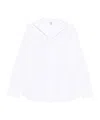 Totême Cotton Shirt Long Sleeves Curved Hem In White