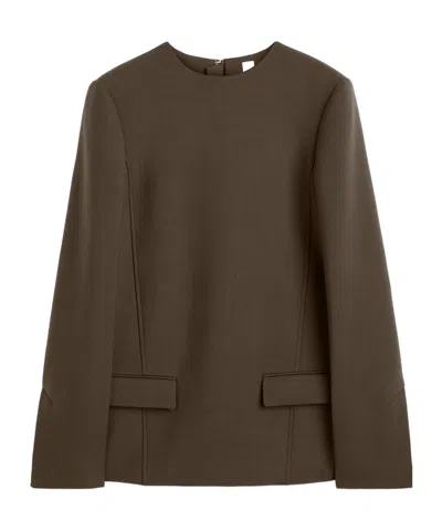 Totême Long-sleeved Top In Brown