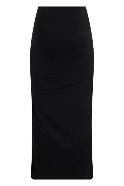 Totême High Waist Slim Fit Midi Skirt In Black