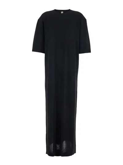 Totême Toteme Long Wool Knit Dress In Black