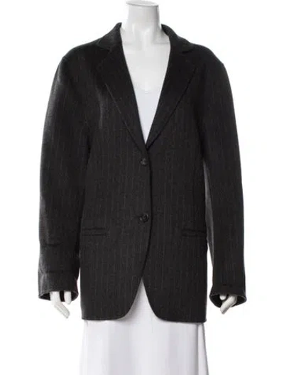 Pre-owned Totême Longline Double Wool Blazer Wool Blazer In Gray