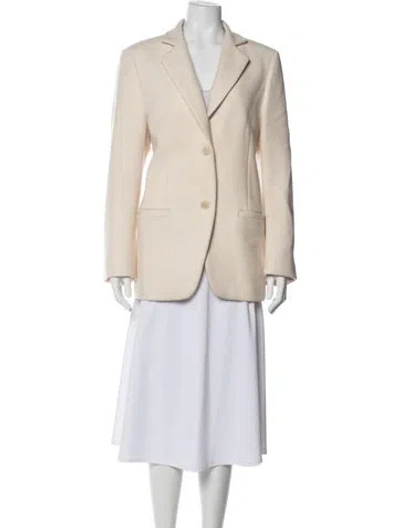 Pre-owned Totême Longline Melton Wool Blazer Wool Blazer In Neutral