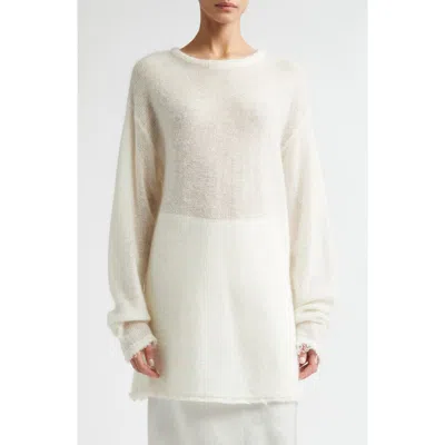 Totême Toteme Longline Mohair Blend Sweater In White