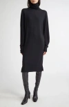 Totême Toteme Longline Turtleneck Organic Cotton & Cashmere Sweater In Black