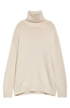 Totême Toteme Longline Turtleneck Organic Cotton & Cashmere Sweater In Neutral