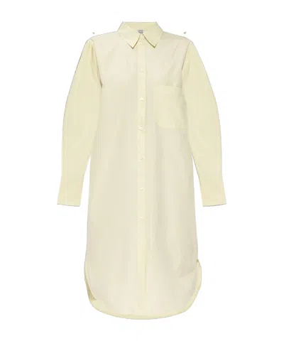 Totême Long-sleeve Button-down Shirt Dress In Neutral
