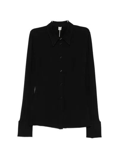 Totême Long-sleeve Button-up Shirt In Black
